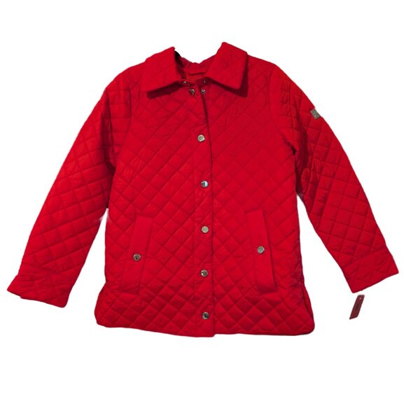 NWT Anne Klein Women's Red Quilted Jacket - Picture 5 of 9